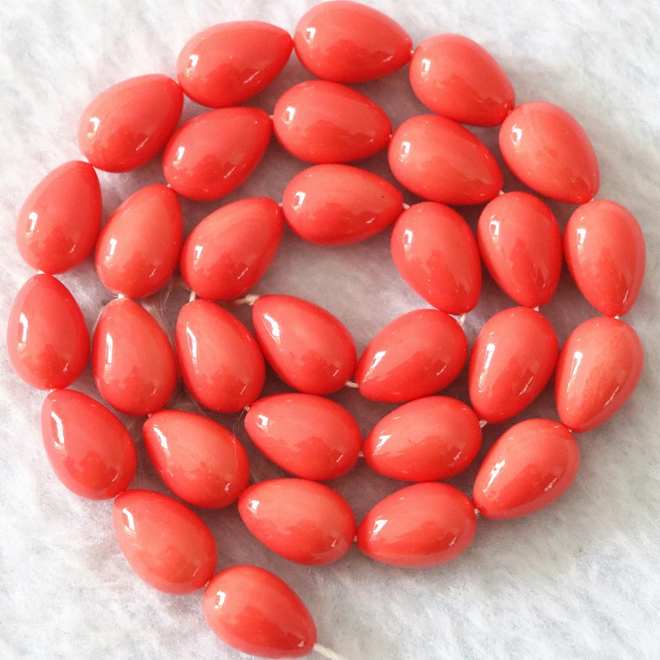 Стеклянные бусины с имитацией кораллового каплевидного цвета 7 Х9 мм | Украшения и