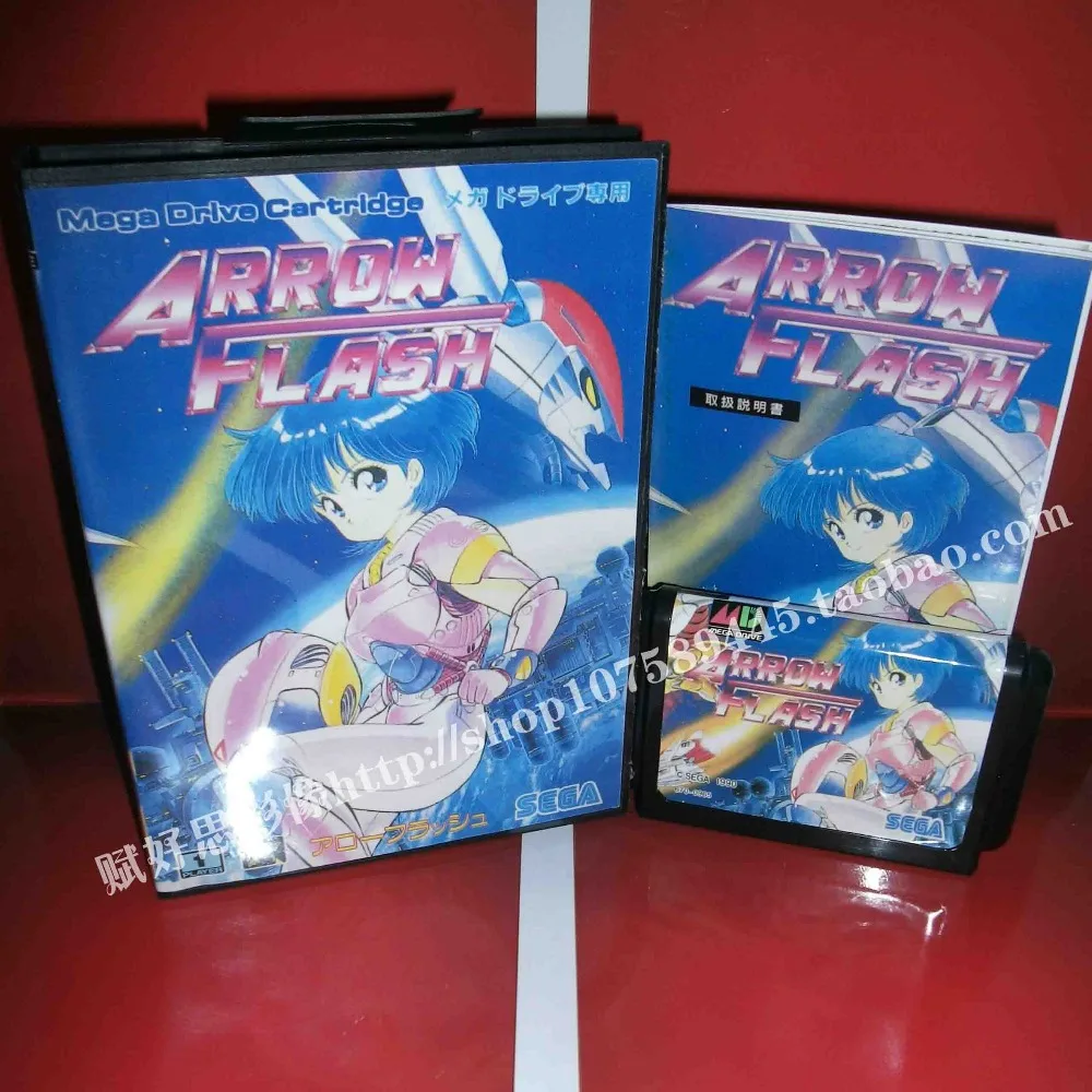 Sega MD игра стрелка флэш с коробкой и руководством для 16 бит игровой картридж Megadrive