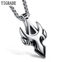 tigrade mens stainless steel arrow pendant necklace tauren shape world of warcraft punk jewelry male hiphoprock link necklaces