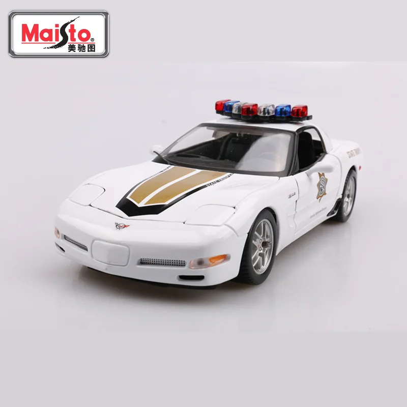 1:18 автомобиль в машине сплав литой автомобиль класса люкс с принтом «Тачки», модели автомобилей mkd2 игрушки для детей Корвет Z06 полицейский автомобиль