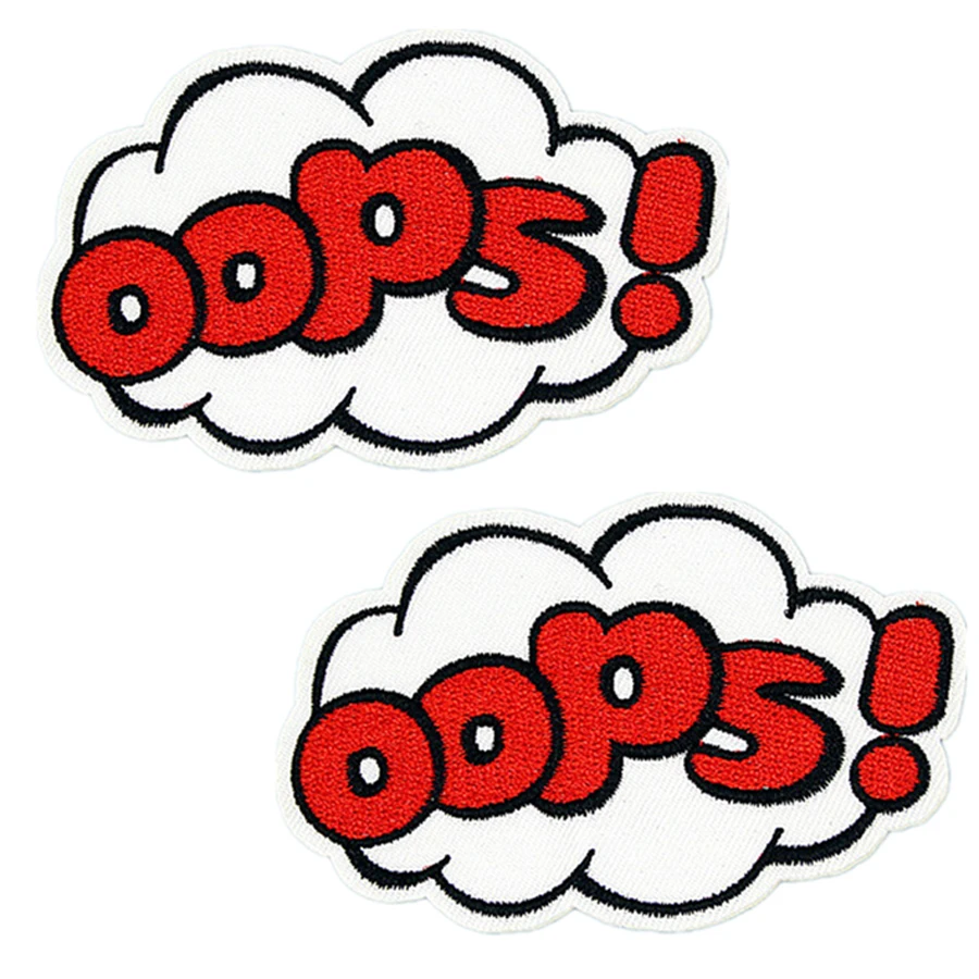 Фотообои 10 шт. с надписью OOPS! Нашивки вышивкой патчи для одежды куртки аппликация
