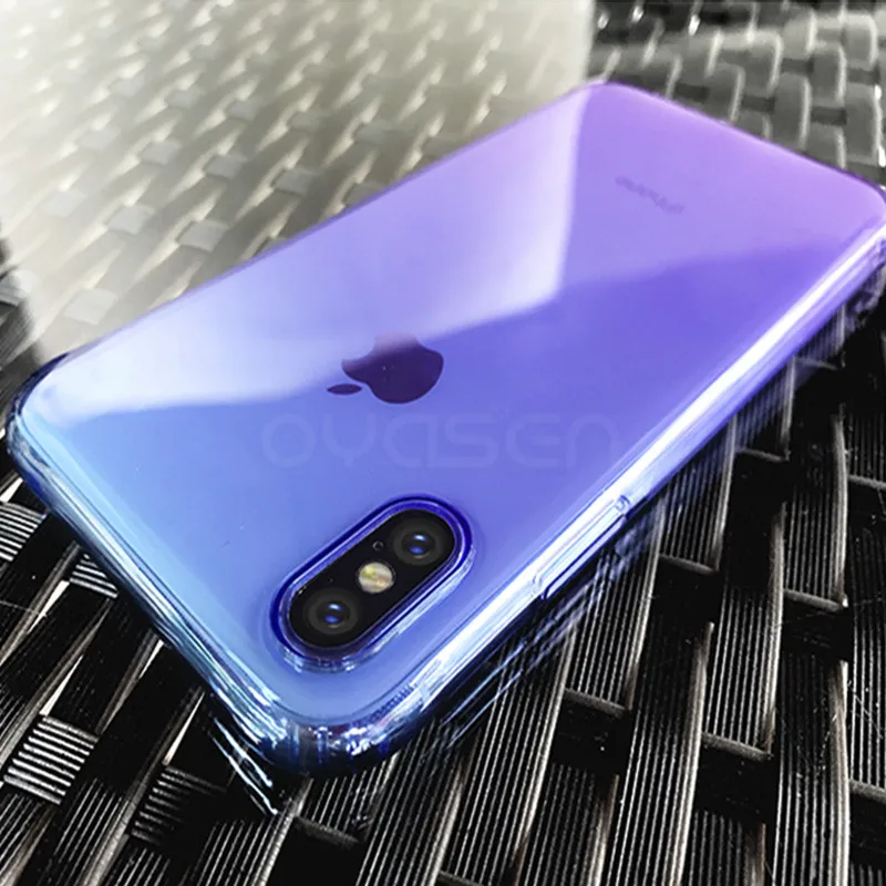 Чехлы градиентного цвета для iPhone XS Max XR X 8 7 6S 6 Plus Ультратонкий силиконовый