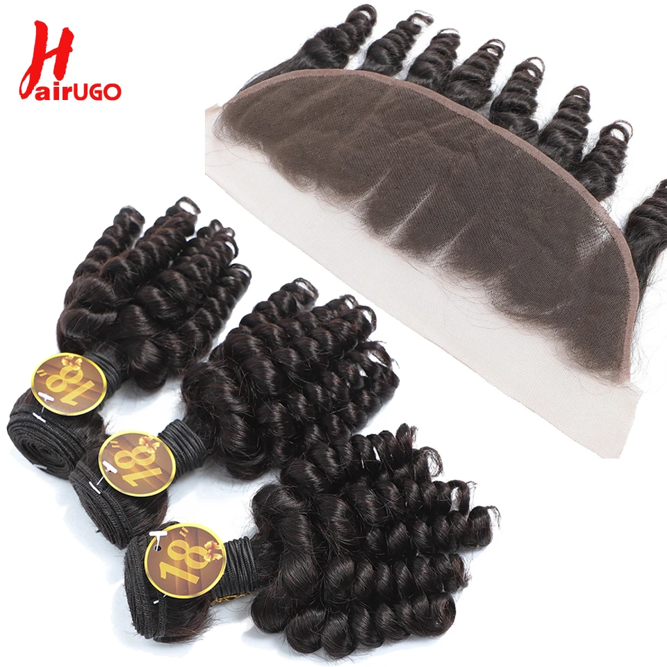 HairUGo Funmi кудрявые 13*4 человеческие волосы на шнурках с закрытием бразильские волосы Remy на фронте al парики с волосами младенца