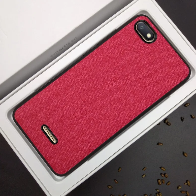 Чехол для Xiaomi Redmi 6A роскошный тканевый брезент из мягкой искусственной кожи