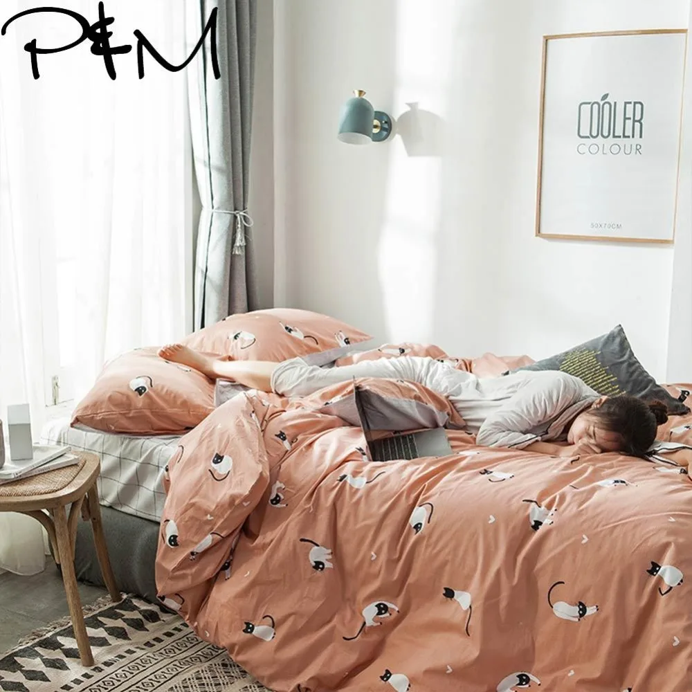 Комплект постельного белья с принтом папа и мима в черно белом стиле