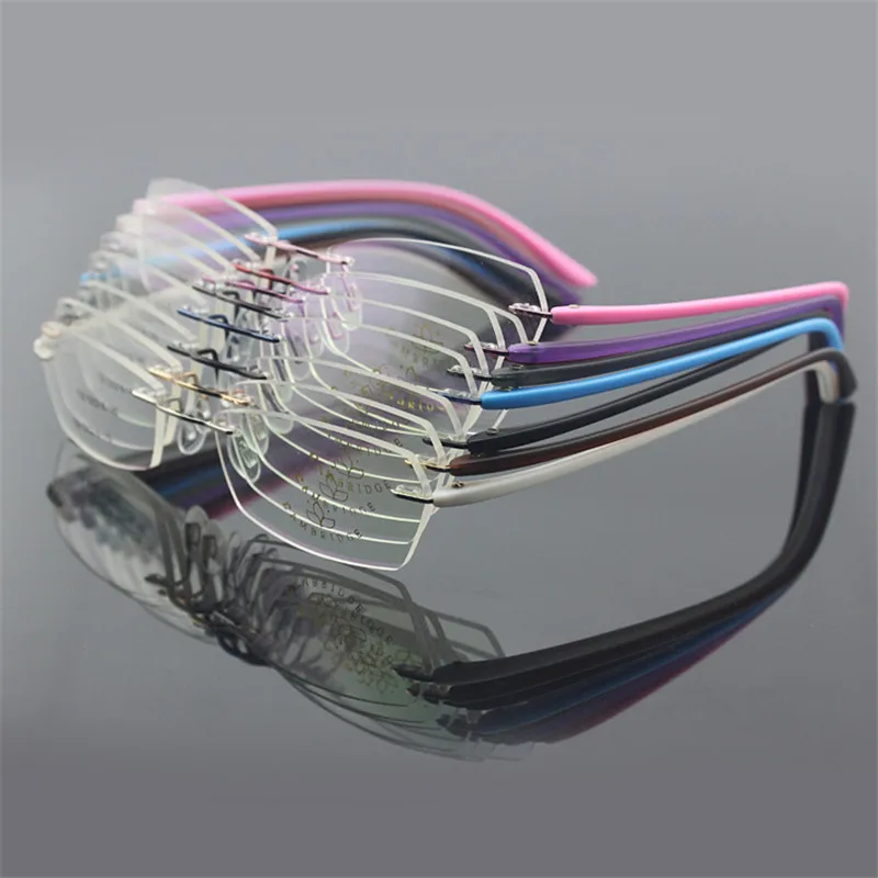 Новые модные унисекс очки без оправы для близорукости Гибкая оправа TR90 ноги