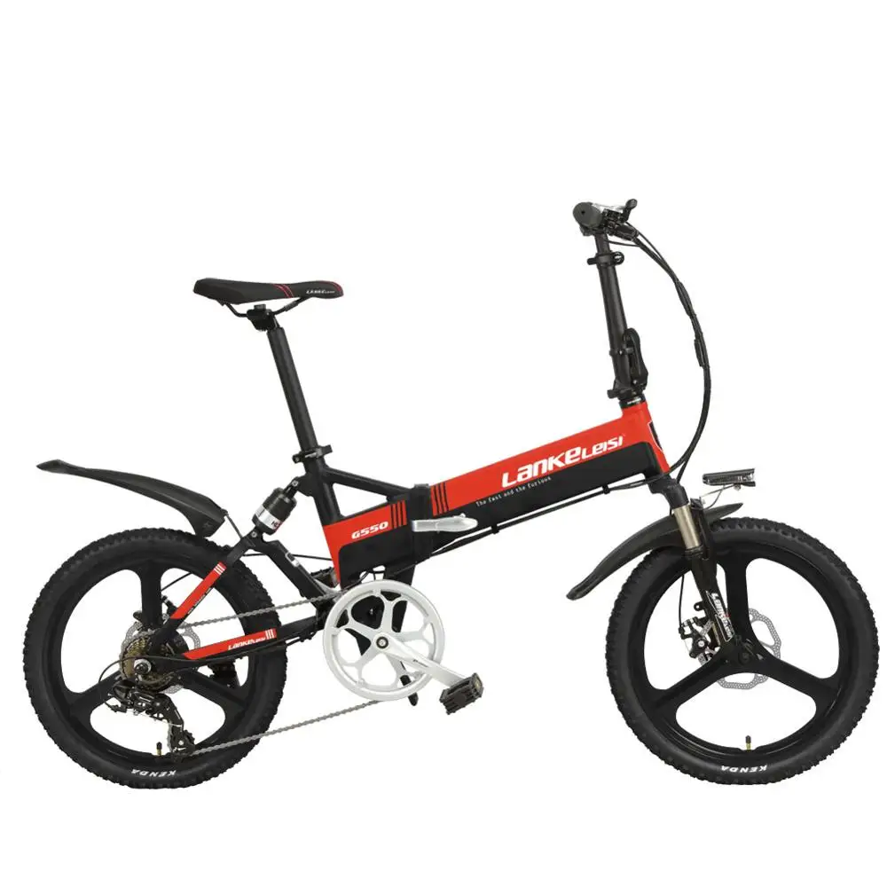 Black Red Cyrusher G550 Электрический складной велосипед 240 Вт 48 В 10AH полная подвеска 7s 5 Установка умный компьютер Электрический одометр складываемый электровелосипед - Цвет: Black Red