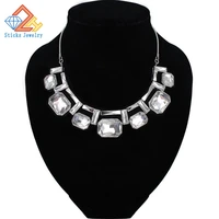 the new womens fashion big necklace zinc alloy snake chain crystal pendant fashion statement collar necklace