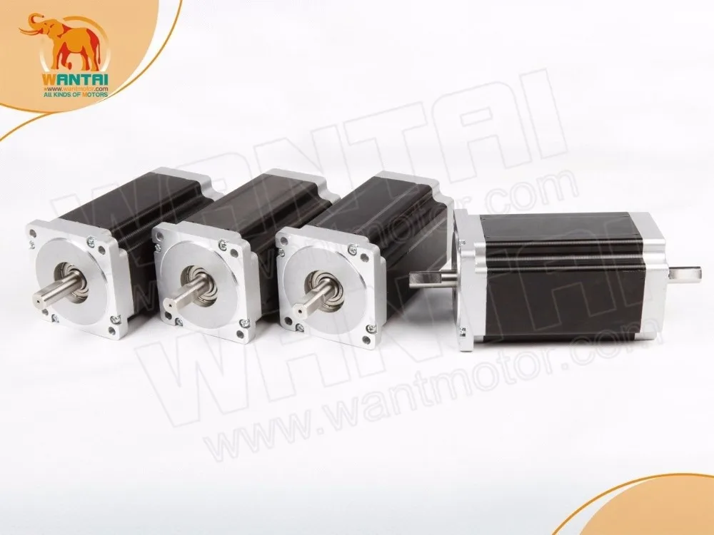 

4 PCS Nema 34 Wantai Stepper Motor Single Shaft14mm diameter, 1232oz-in, 5.6A, CNC Mill, Engraver,Cutter WT86STH118-6004A