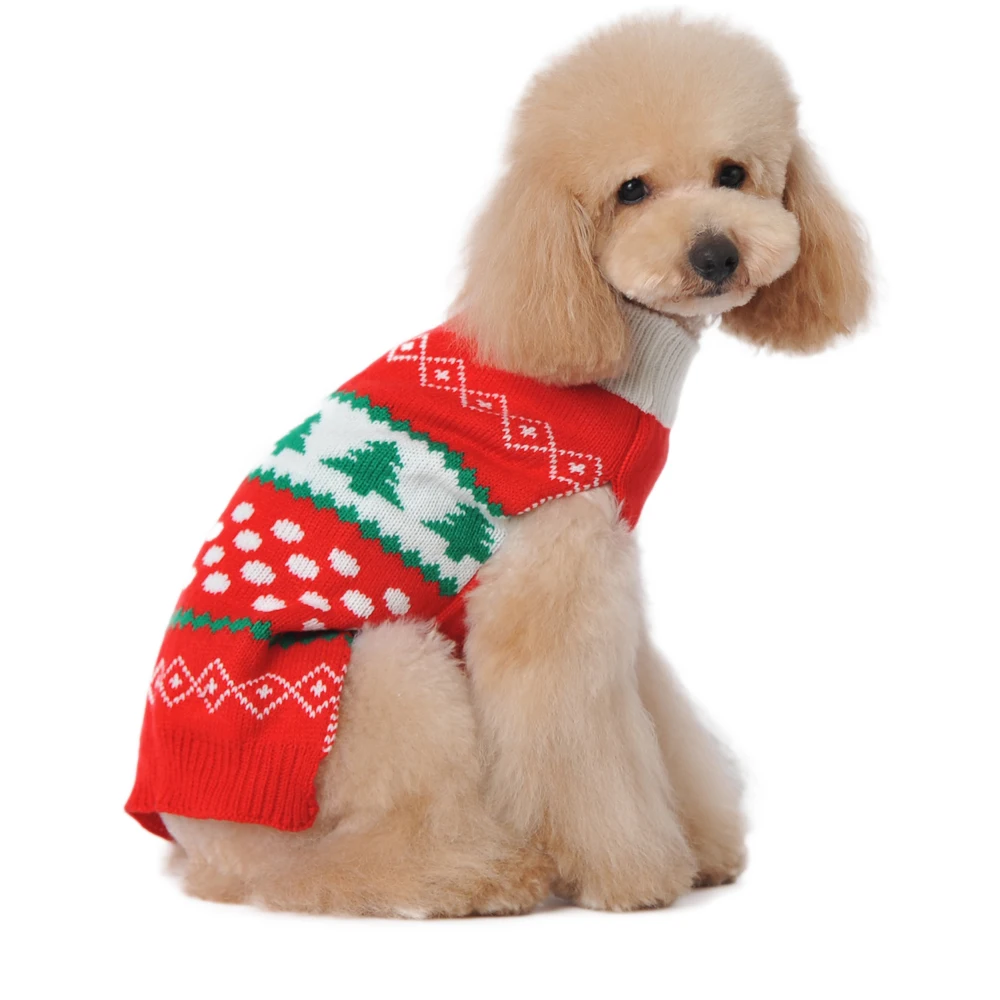 Cute Small Dog Sweater Christmas Chihuahua Puppy Wear Red Pet Winter Clothing for Dogs | Дом и сад