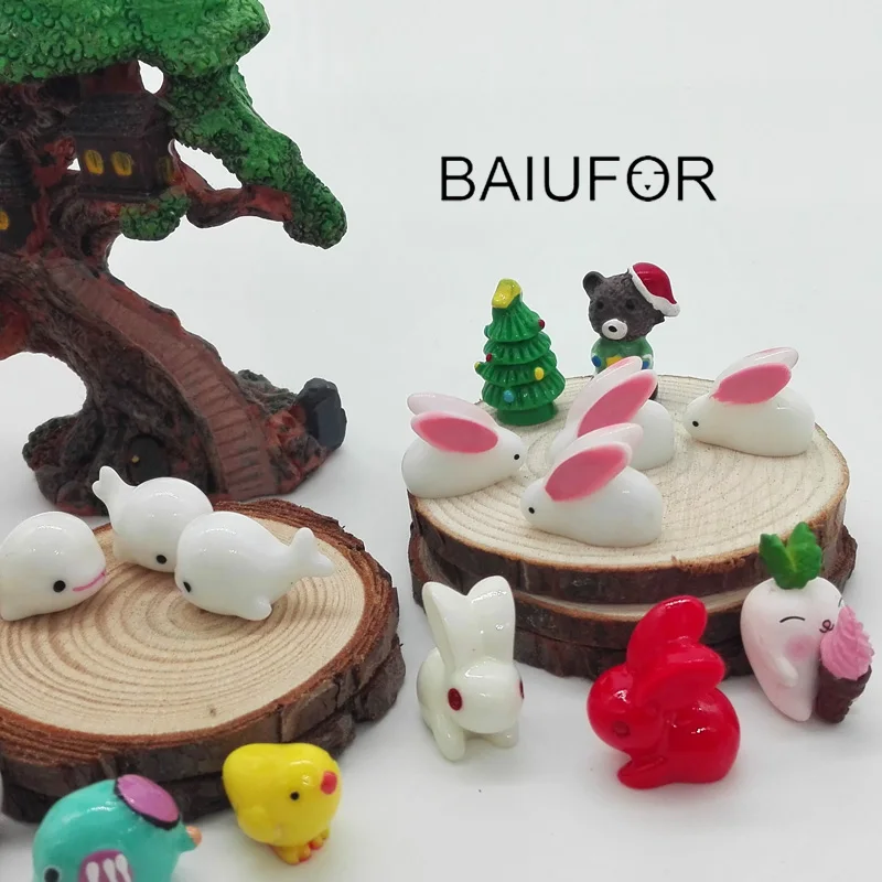 Baiufor 3 шт./лот маленьких Животные DIY волшебный сад миниатюрный Moss Террариум