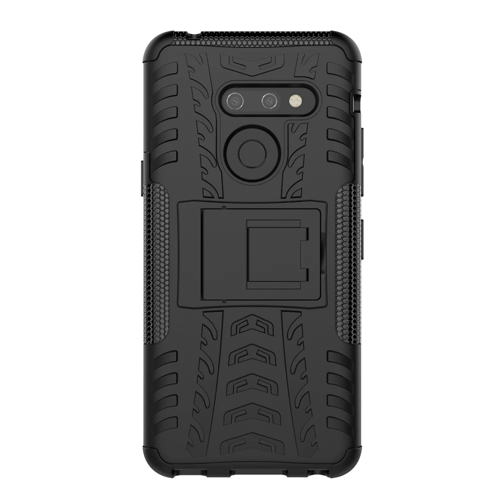 100 шт./лот ослепляющий кронштейн TPU + PC задняя крышка чехол для LG G6 Q7 G7 G8 V40 V50 K8 K10 2018
