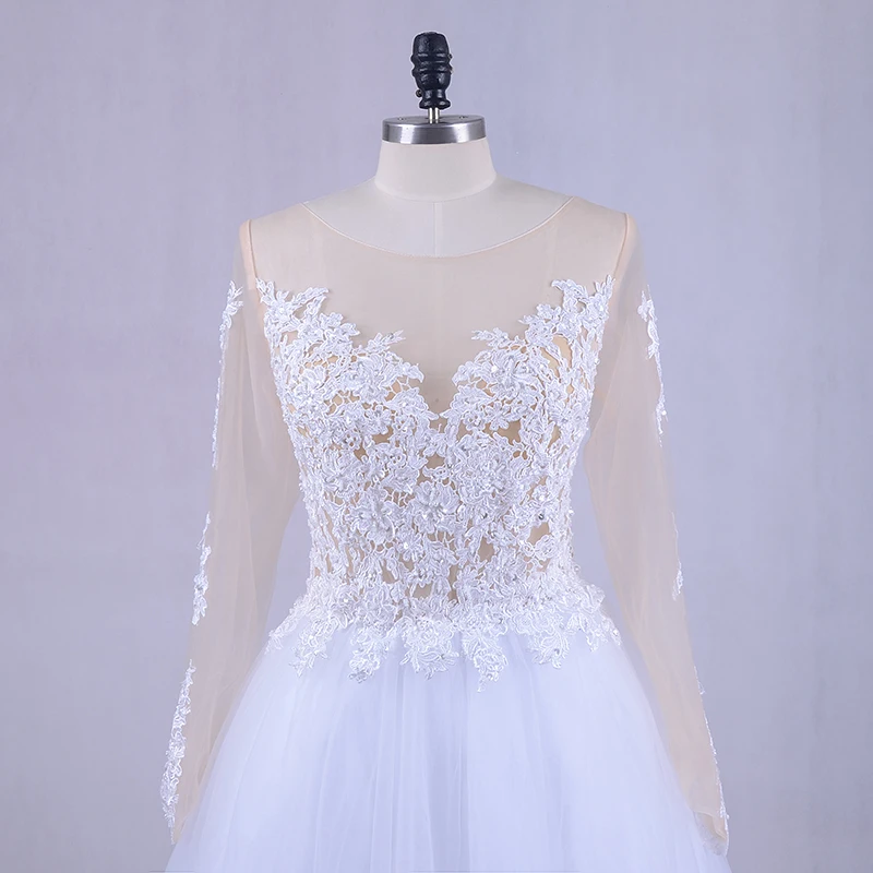 Пляжное свадебное платье с длинным рукавом 2018 открытой спиной прозрачное