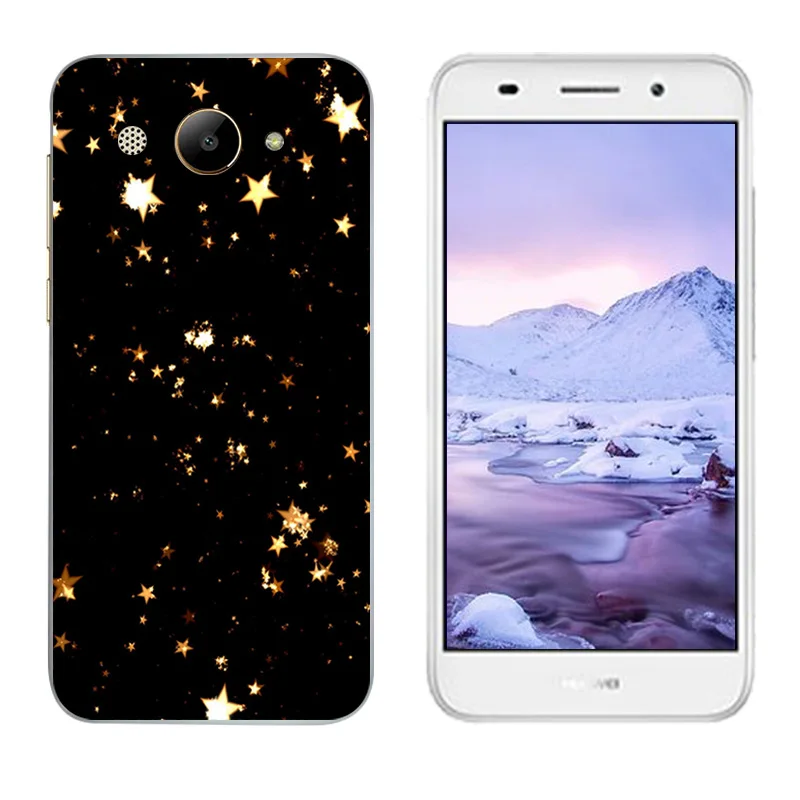 Ultrathin TPU for Huawei Y3 2017 Phone Cases Golden Printing MT6737M CRO-L02 Full Protector Soft Silicone Coque |