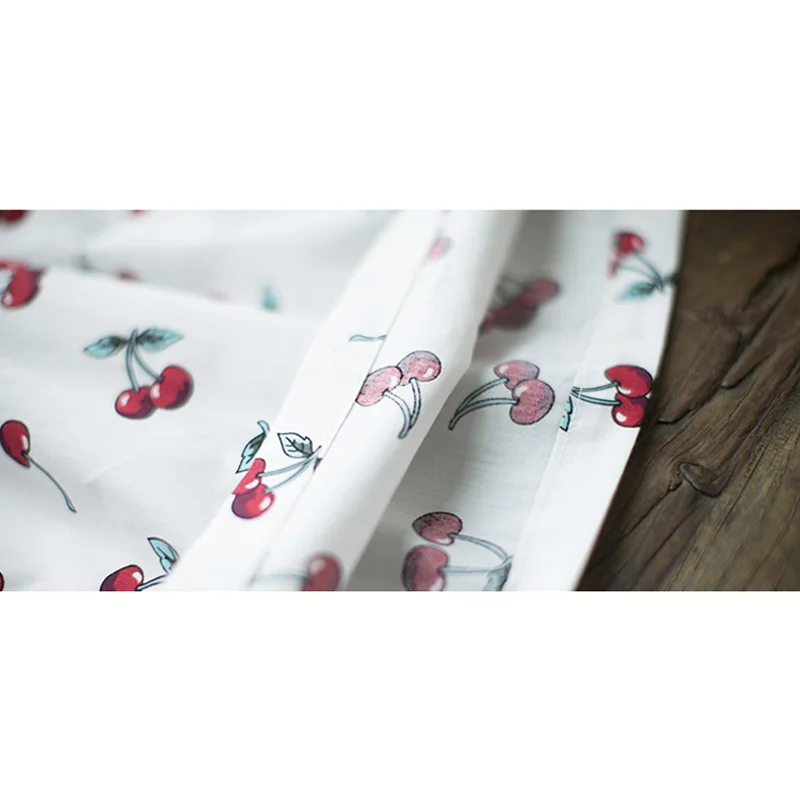 

Vintage Cotton Summer new dress Women Clothing Casual Short Sleeve Print Knee-Length Dress Large size Loose Pleated Dress women