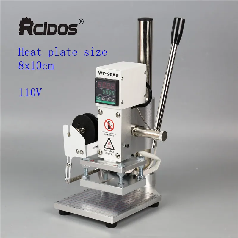Foil Hold8x10cm 110V Однотонное Алюминий стол WT-90AS RCIDOS кожа бронзового цвета, машина для горячего тиснения фольгой, 110 V/220 V, с фольговым покрытием, держатель для туалетной бумаги - Цвет: Foil Hold8x10cm 110V