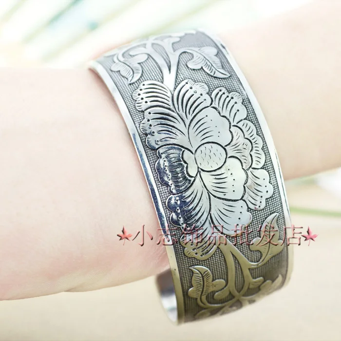 Национальный ветер ручной работы ретро классический широкий браслет