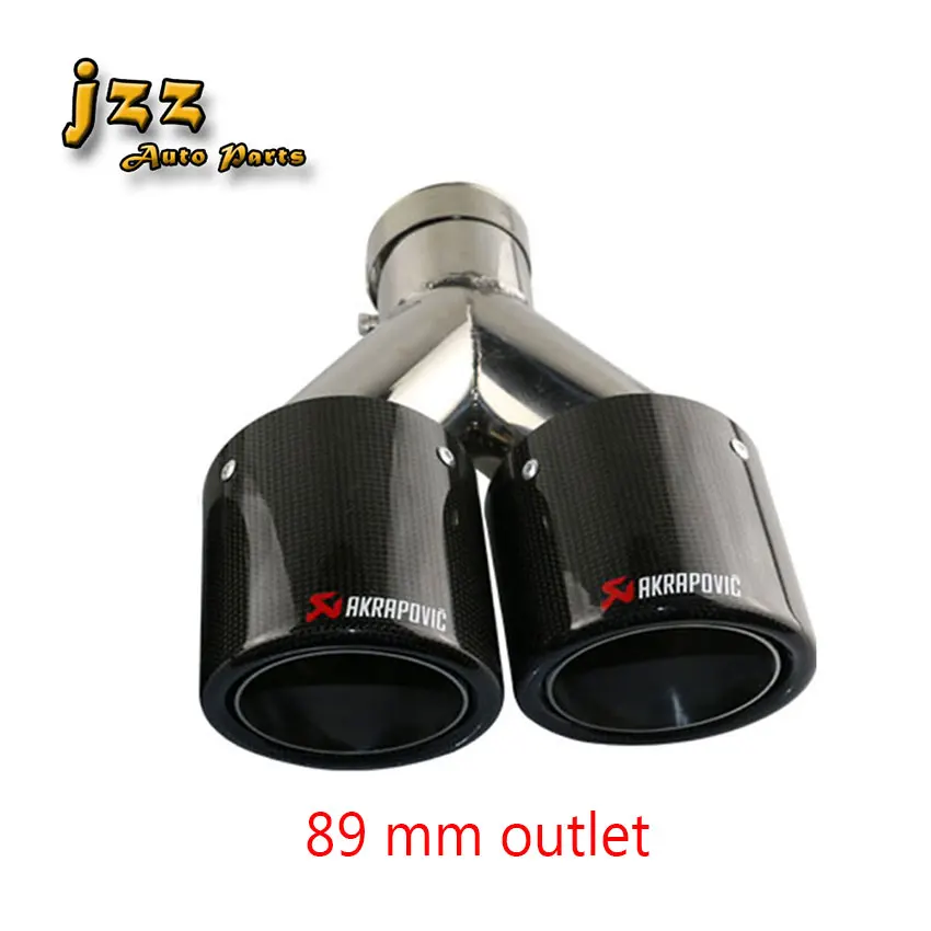 JZZ 1 шт. akrapovic 2,5 ''углеродная выхлопная труба глушитель наконечник 3,5'' из стеклопластика, автомобильный выхлопная труба курительная труба автомобильный стиль - Цвет: V0EW20211b-R-AK