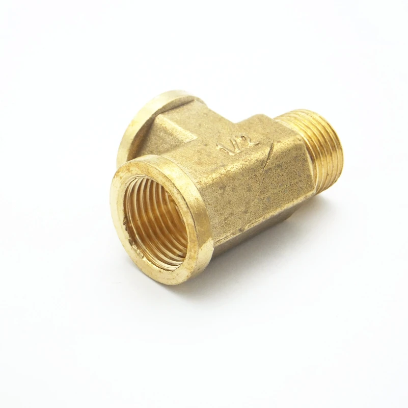 1/2 &quotBSP Female x 1/2&quot BSP Male Thread Tee Type 3 Way Brass Pipe fitning Adapter переходник для воды|connector phone|fitting