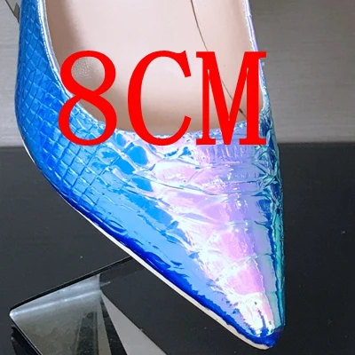 yinshe 8CM Женские модельные туфли на высоком каблуке 8, 10, 12 см с острым носком свадебные туфли-лодочки женские туфли-лодочки на высоком каблуке летние туфли из лакированной кожи - Цвет: yinshe 8CM