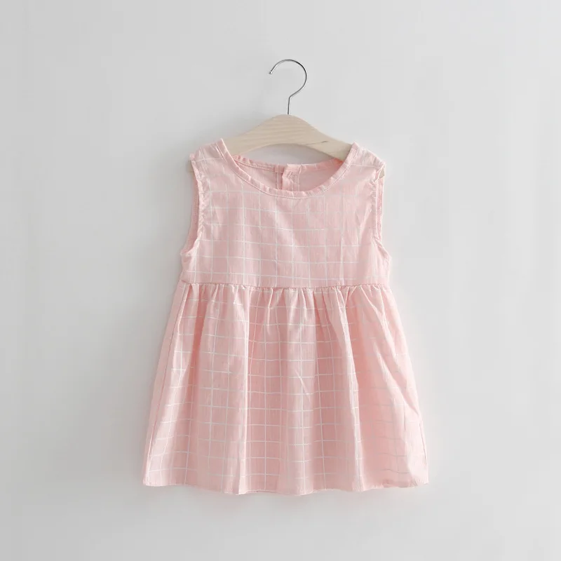 New Floral Prints Cotton Linen Girls Dress Pink Blue Summer Kids Dresses For Super Sweet Princess vestido de festa | Детская одежда и