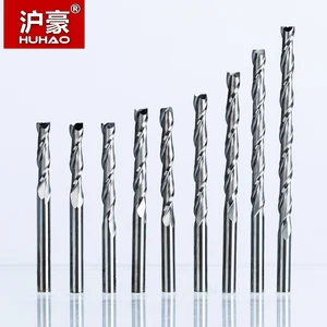 HUHAO 5 шт.лот 3,175 мм фреза 2 флейты Спираль с лезвием CEL 3-42 мм Концевая фреза CNC фреза для древесины карбид фреза инструмент