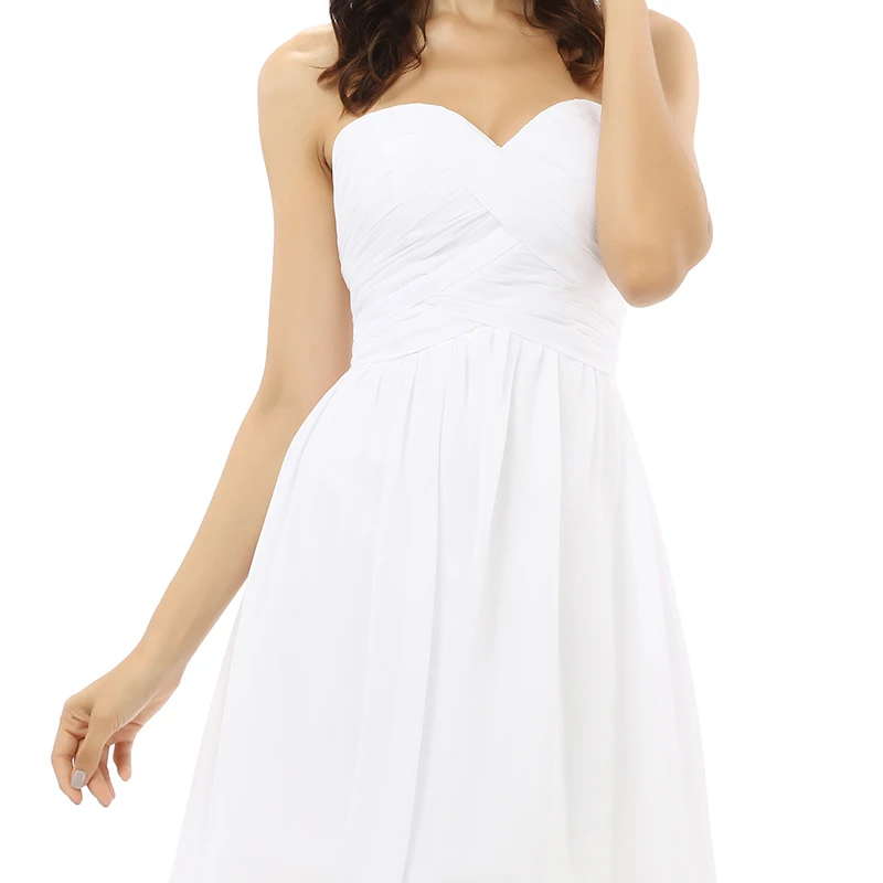 Forevergracedress 2017 White Bridesmaid Dress Sweetheart Knee Length Short Chiffon Wedding Party Plus Size Custom Made|bridesmaid dresses|bridesmaid