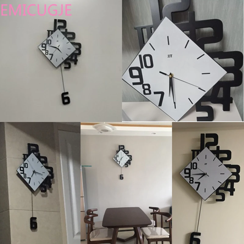 Настенные часы в скандинавском стиле для гостиной модные креативные бесшумные