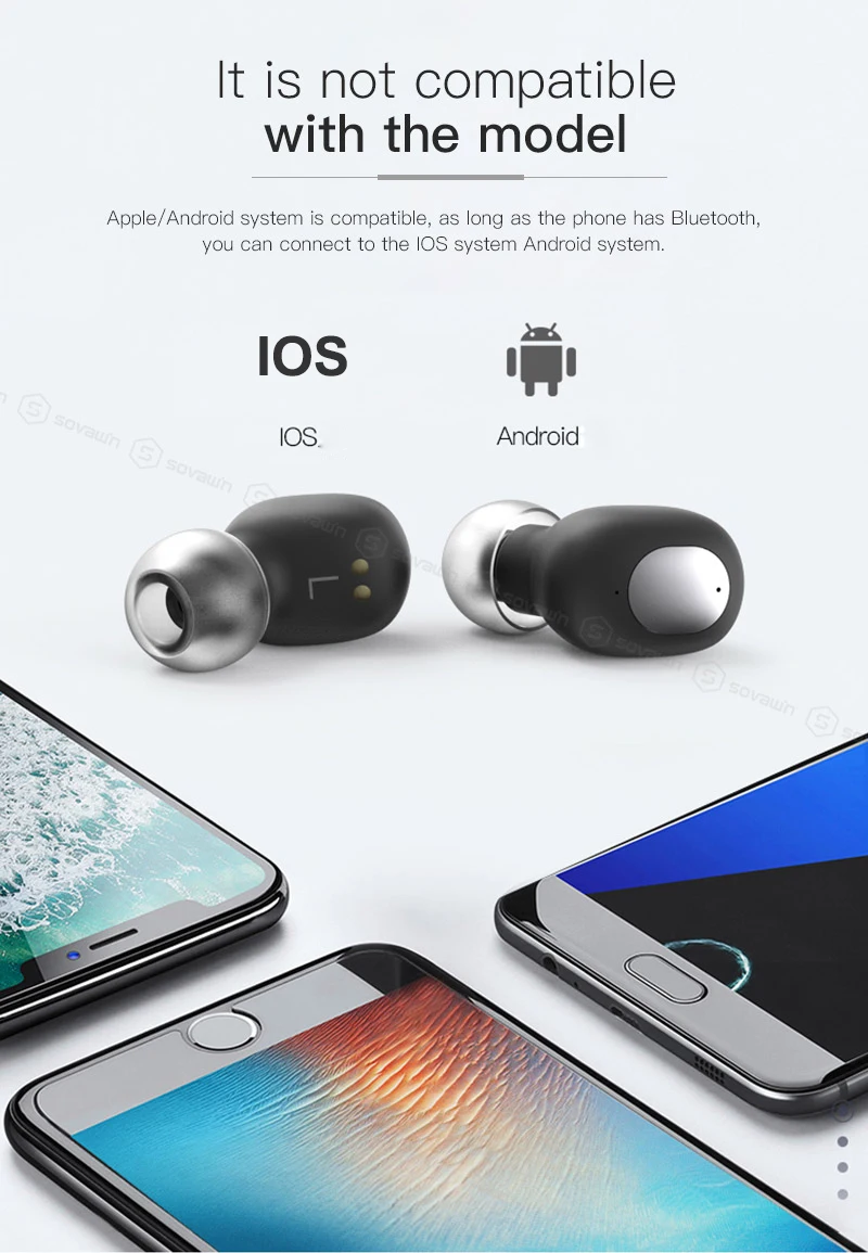 Спортивные беспроводные Bluetooth наушники 5,0 TWS Q3 Супер стереонаушники бас шумоподавление водонепроницаемый Handfree с зарядным устройством