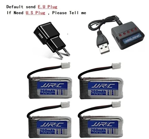 Фиолетовый Аккумулятор JJRC H36 3,7 V 260mAh для JJRC E010 E011 E012 E013 Furibee F36 RC части квадрокоптера Lipo батарея и зарядное устройство - Цвет: Фиолетовый