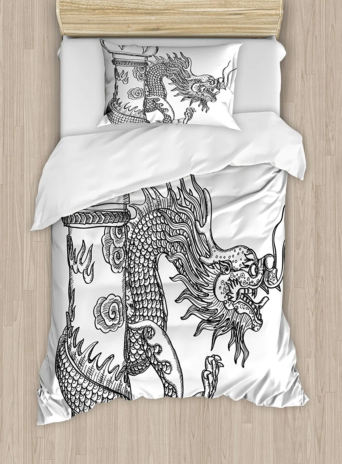 Набор пододеяльников с изображением дракона в китайском стиле статуя священного