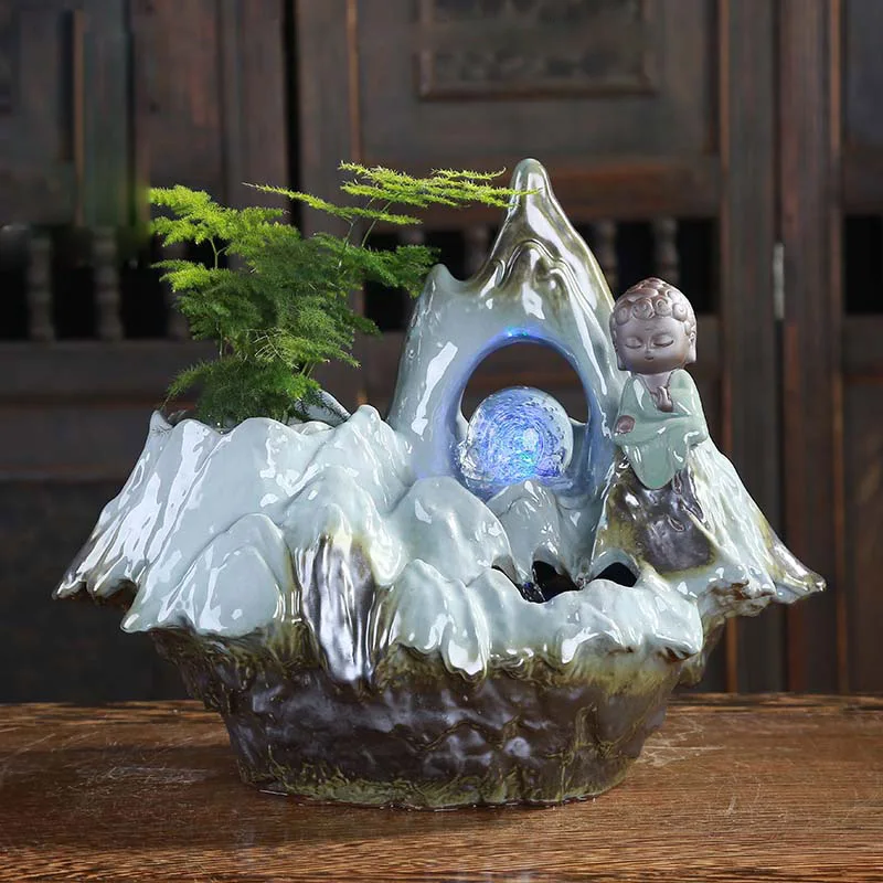 Водяной фонтан Zen с хрустальным шариком Lucky Feng Shui винтажный домашний декор