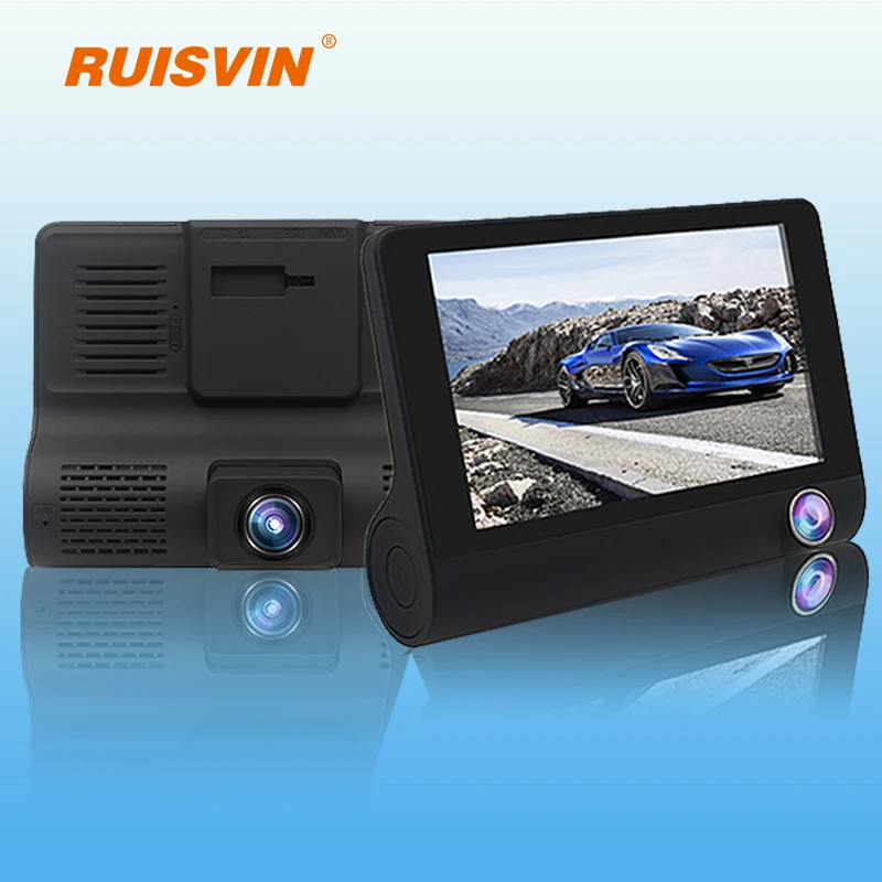 Оригинал ruisvinin 3 объектив Dash Cam 0 дюймов полная Автомобильная hd камера