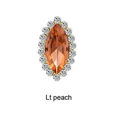 lt peach Хит, 5x10 мм стразы из хрустального стекла, золотые стразы для шитья, кристаллы и камни, Стразы для шитья - Цвет: lt peach