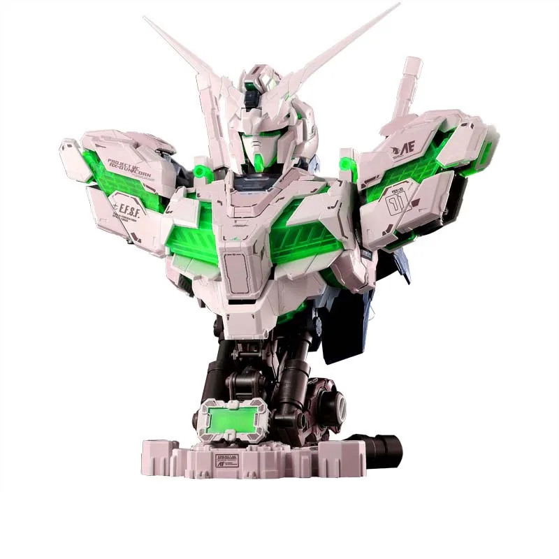 Зеленый Аниме хобби Единорог Зеленый Красный модель assembb светодиодный 1/35 RX-0 робот Гандам светодиодный свет головоломка фигурки горячие детские игрушки Розничная коробка - Цвет: Зеленый