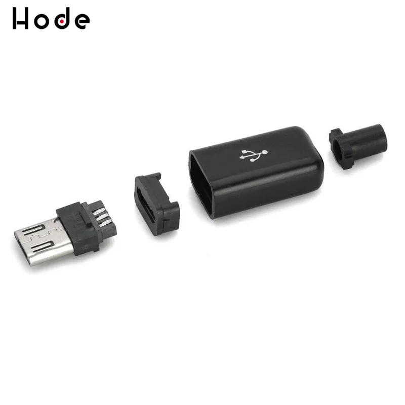 10 шт./лот USB Мужской 5 Pin DIY Micro разъем пластиковый корпус Jack замыкающая муфта мини