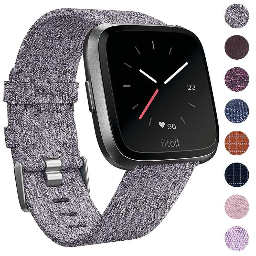 TORQUILA тканый нейлоновый ремешок для Fitbit Versa Смарт-часы Регулируемый тканевый дышащий быстросъемный Браслет замена
