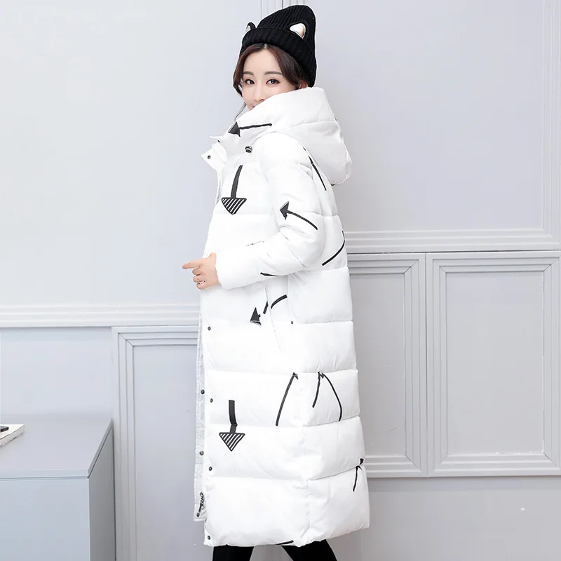 Красоты Стил 2017 зимняя куртка длинные женские хлопковые Однобортный один тонкий
