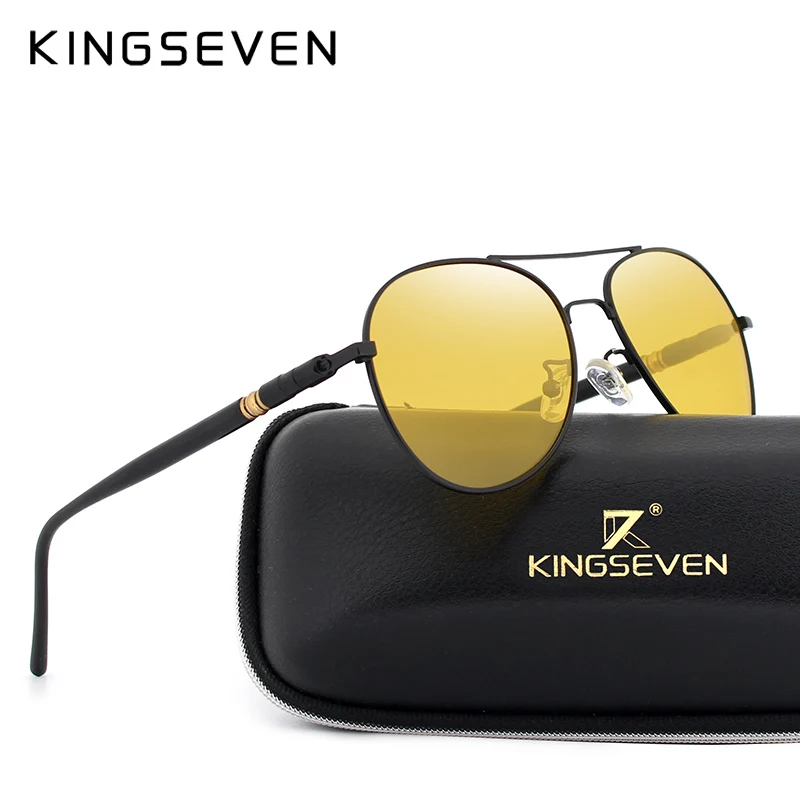 Мужские и женские солнцезащитные очки KINGSEVEN брендовые поляризационные с ночным