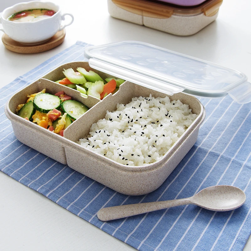 TUUTH Ланч-бокс для микроволновки 1200 мл Портативный Bento Box пшеничная соломенная посуда контейнер для хранения еды Детский Школьный для детей офис