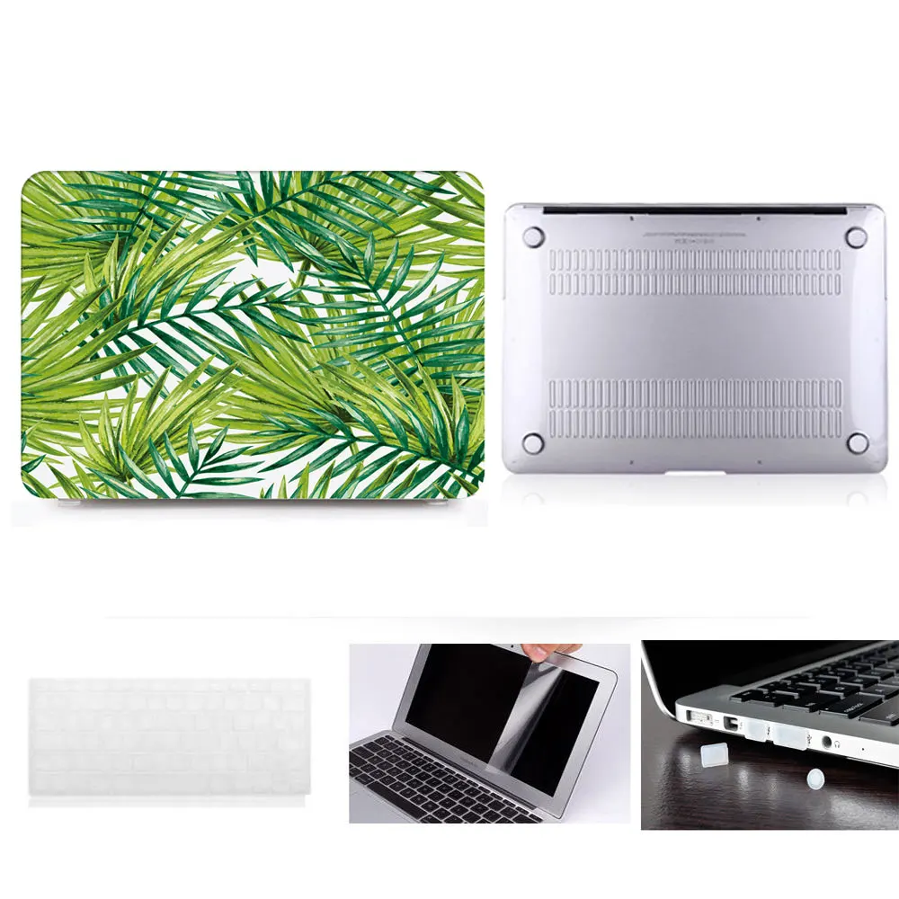Жесткий чехол для ноутбука + клавиатуры пленка экрана пылезащитный Apple MacBook Air Pro