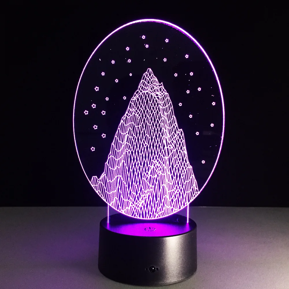 

Snow Mountain 3D LED Night Light Atmosphere Bulbing Acrylic Optical Illusion Table Lumineuse Lamp Baby Sleeping