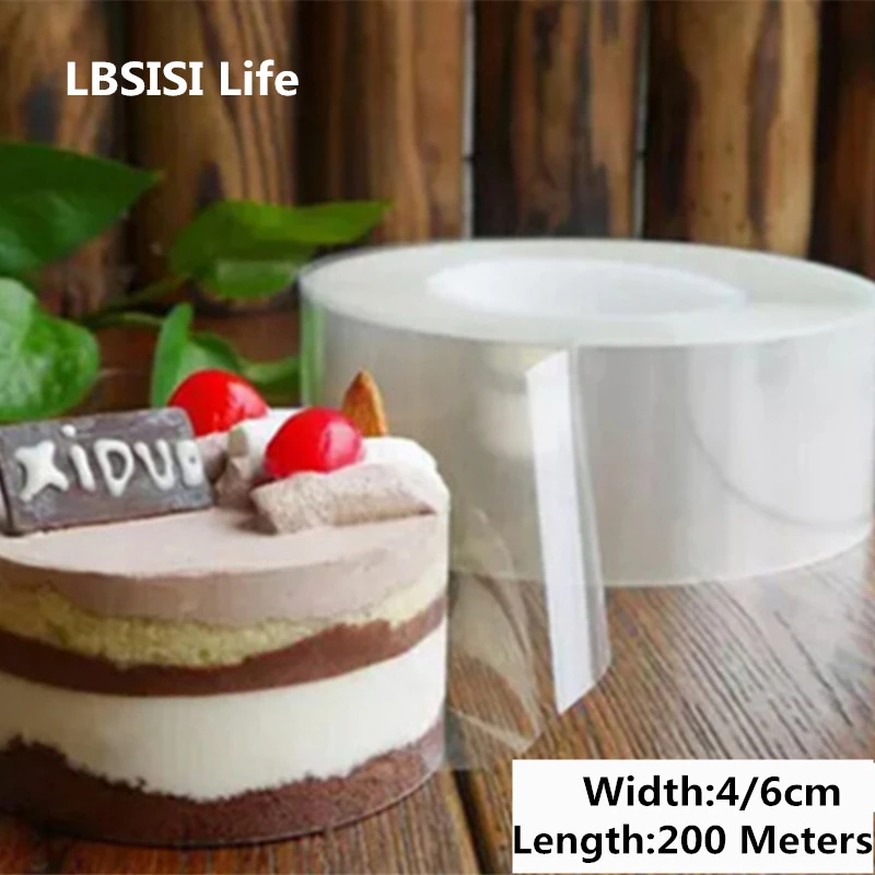 LBSISI Life 4/6 см Широкий прозрачный мусс для торта по бокам из мягкой прозрачной