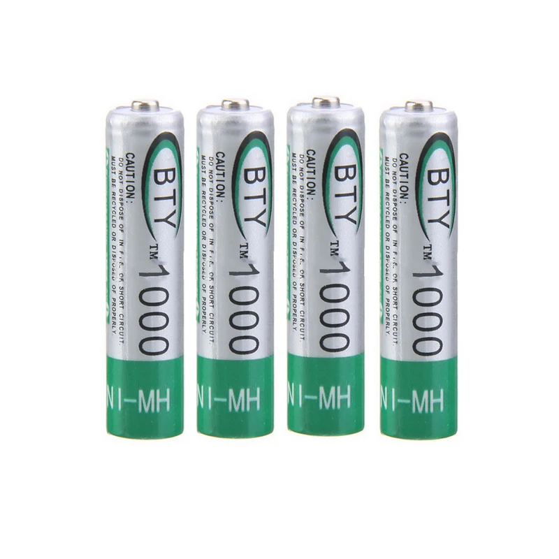 Реальная емкость 4 шт Высокое качество 1000mAh BTY AAA аккумуляторная батарея Ni MH