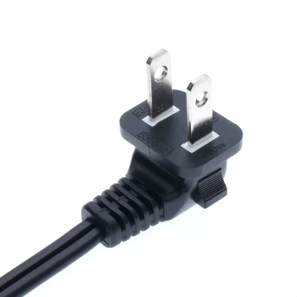 Угловой вниз NEMA 1-15P к IEC320 C7 шнур питания для ТВ/PS, США Угловой кабель линии электропередач, 1,8 м, SPT-2 18AWG