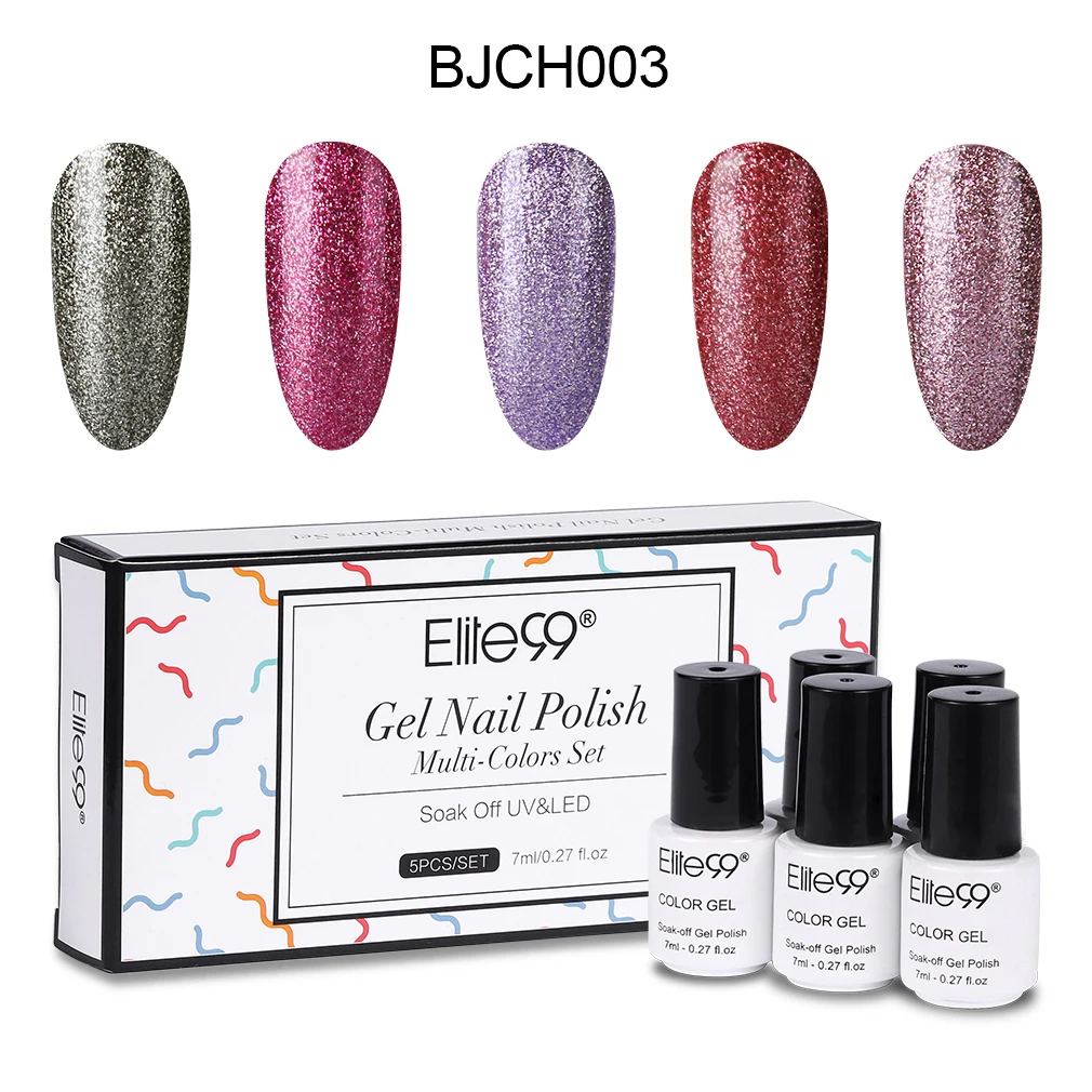 BJCH003 Elite99 5 шт./лот Платиновый Цветной Гель-лак для ногтей с подарочной коробкой телесного цвета УФ Гель-лак для ногтей Полупостоянный лак для ногтей - Цвет: BJCH003