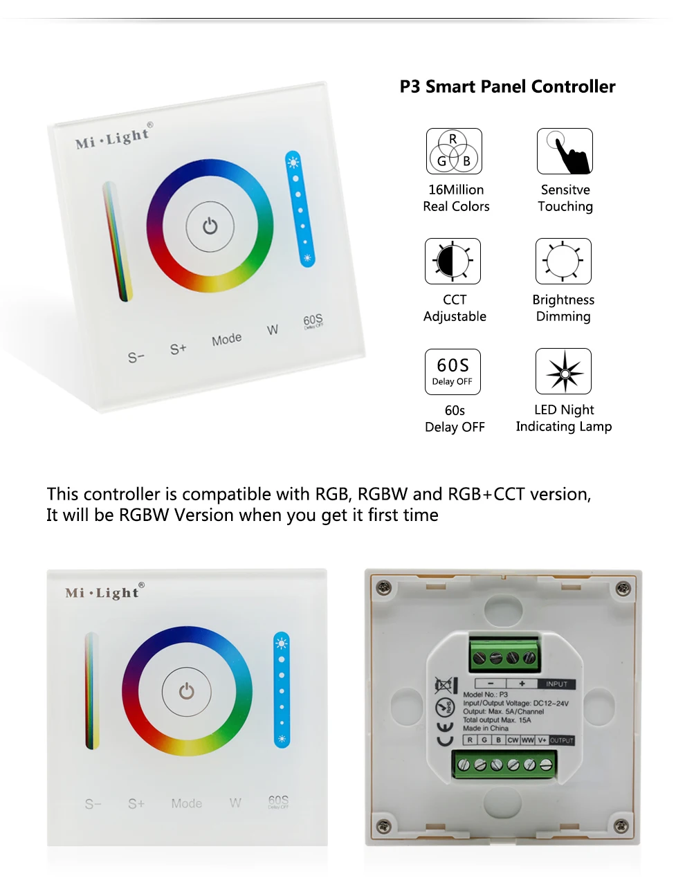 Mi светильник P1/P2/P3 умная панель управления Затемнением Led диммер RGB/RGBW/RGB+ CCT цветовая температура CCT для светодиодной панели/светильник полосы