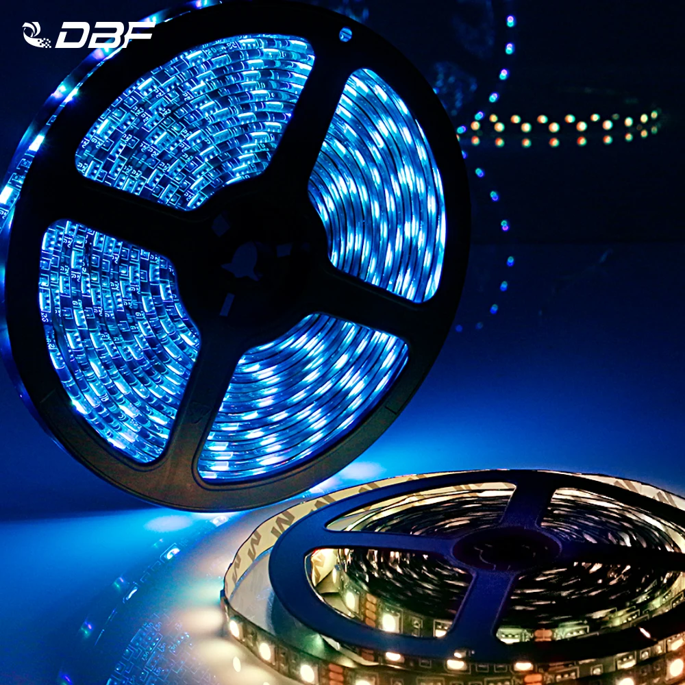 

[DBF]DC12V 5 м/рулонная Светодиодная лента 5050 черная печатная плата RGB/холодный белый/теплый белый/красный/синий/зеленый 60 светодиодов/м Гибкий С...