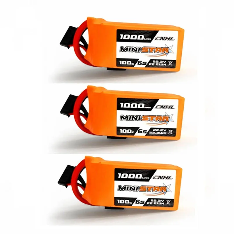 3PCS 1/2/3 шт. CNHL MiniStar 22,2 V 1000mAh 6S 100C Перезаряжаемые Lipo Батарея XT60 разъем для модели RC Полетный контроллер рамки запасные части - Цвет: 3PCS