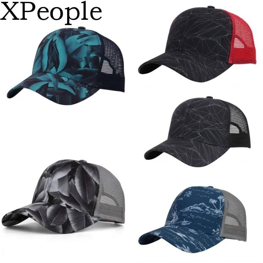 

XPeople Womens Ponytail Messy High Buns Mesh Trucker Ponycaps Plain Baseball Cap Dad Hat Adjustable Size